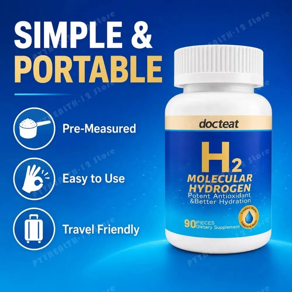 90pcs H2 Molecular Hydrogen Water Tablets with Magnesium 160mg Effervescent Drink Supplement for Travel Gym Home Hydration — image 5