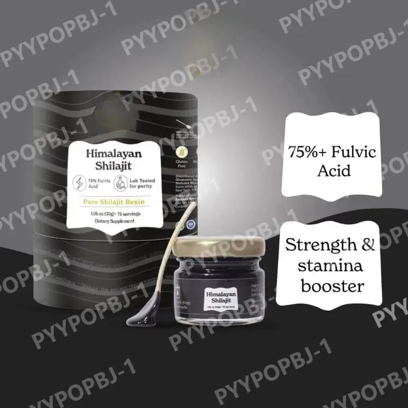 Himalaya Shilajit Resin Organik Asid Fulvik Asli Diperakui ISO 1.06 OZ 75 Hidangan 85+ Mineral Surih untuk Lelaki dan Wanita — image 4