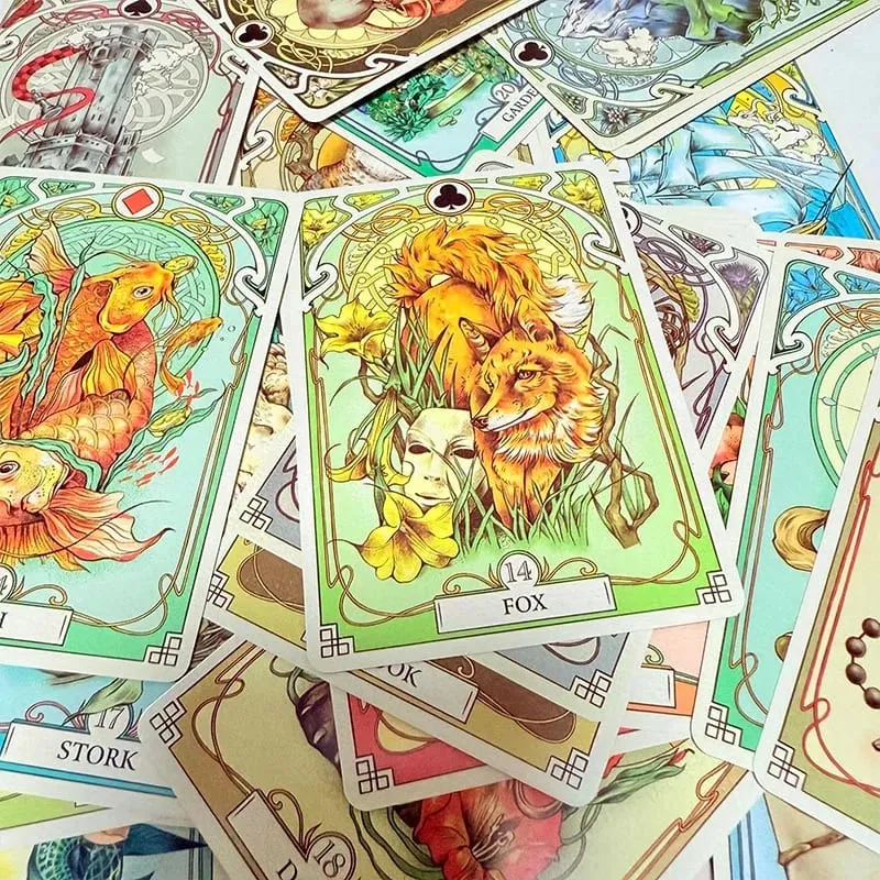 Romantic Lenormand Oracle Cards 37 Deck Art Nouveau English Vision Board Game para sa Party Family Women Deck — image 3