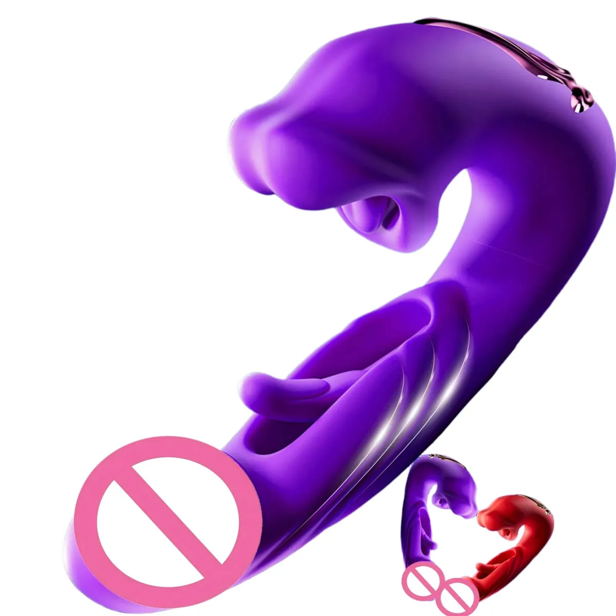 Four-in-One Female Vibrator with Clitoral G-Spot Stimulation Dual Motor Tongue Lick Massage 7 Modes of Slap 7 Modes of Vibration — image 1