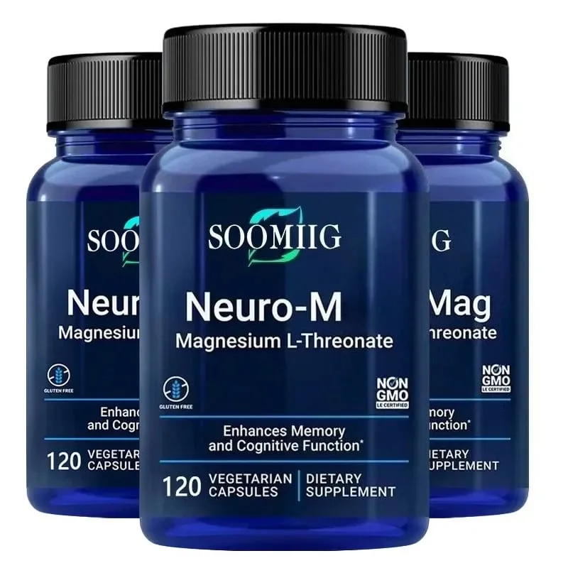 Soomiig Magnesium L-Threonate - Promotes Brain Health Enhances Memory Concentration & Cognition Boosts Nerve Energy