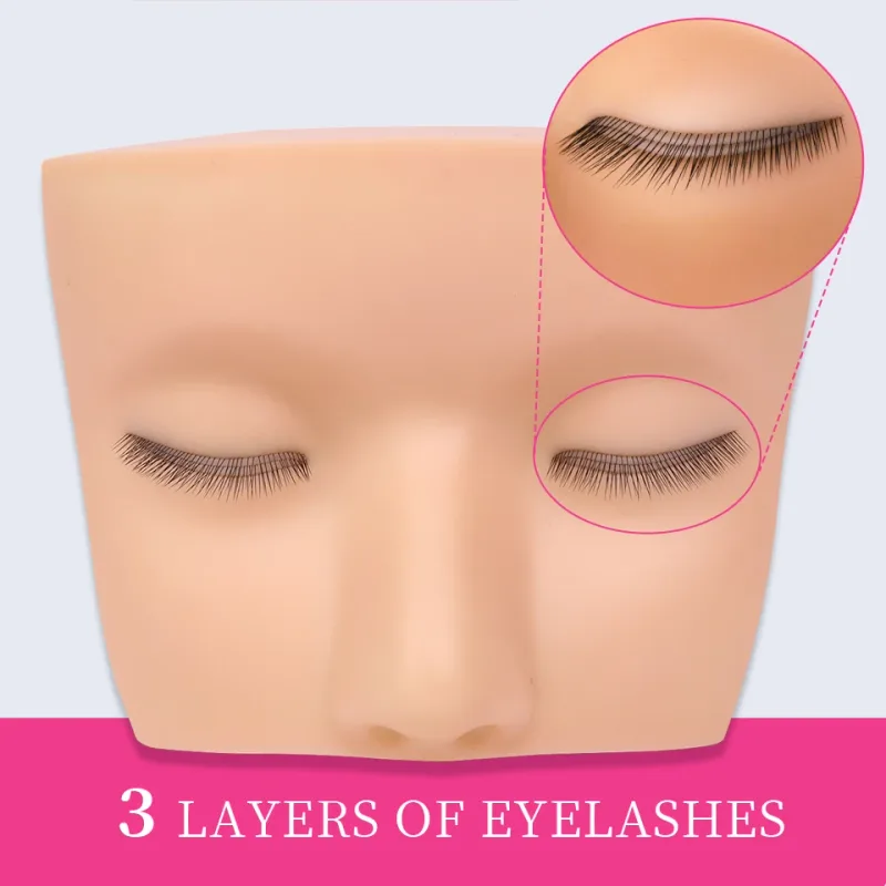 3 Layers Lashes Reusable Mannequin Eyes Eyelash Extension Eyes Model Doll Face Head Training Simulated Silicone Eye Makeup Tools — image 11