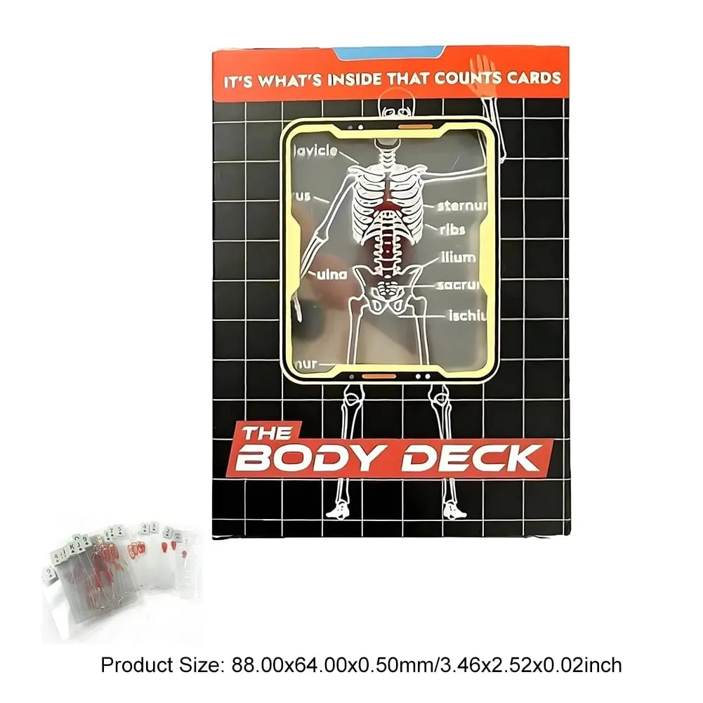 1-3PCS Human Anatomy Poker Cards The Body Deck Skeleton Playing Cards Waterproof Plastic Playing Cards Fun Halloween Board Game — image 6