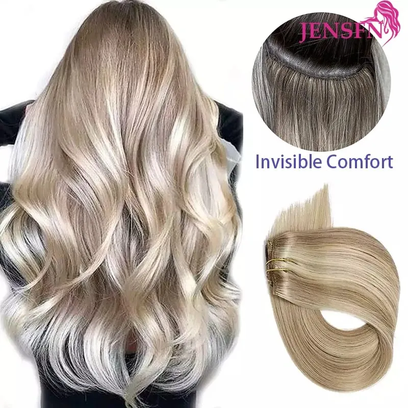 Straight 100% Real Human Hair Weft Bundles Extensions 50g/Pcs 16"-24" Remy Natural Hair Sew In Weaves Brown Blonde Color — image 4