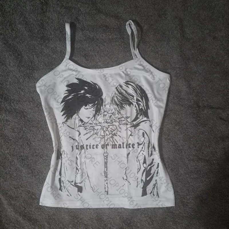 Y2k Vintage Punk Printing Graphic Women Vest Streetwear Gothic Harajuku Women Clothing Tank Tops Y2k Style Baby Tank Summer