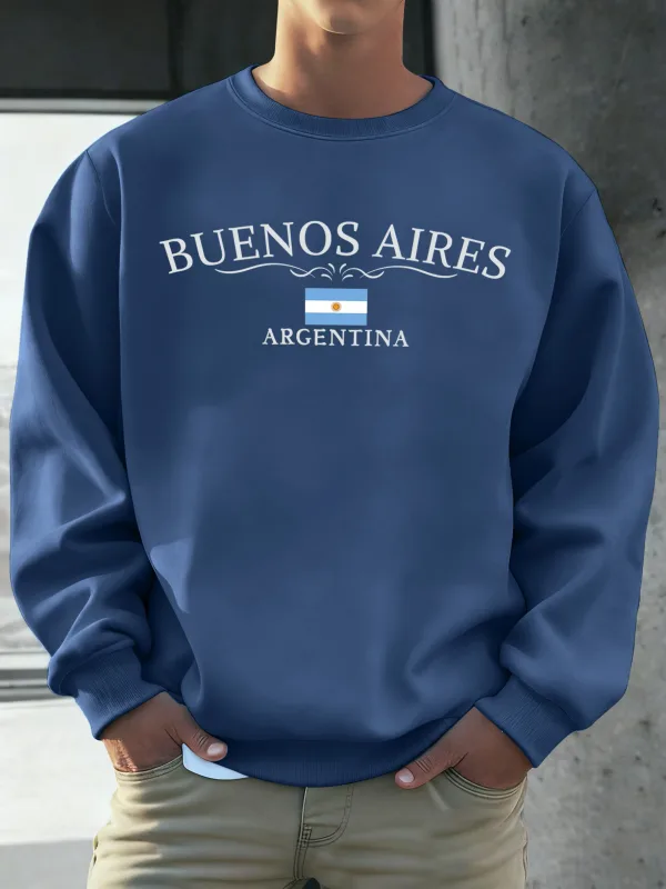 Buenos Aires Argentina Printed Men Sweatshirts Street Hip Hop Sportswear Fleece All-Match Pullover Unisex Casual Loose Clothing — image 30