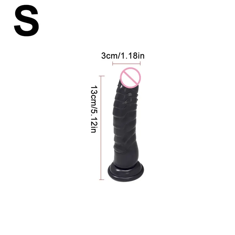 Realistico vibratore nero con forte base a ventosa, morbido giocattolo sessuale per pene per donne e uomini, giocattolo adulto vaginale anale a mani libere in M — image 10