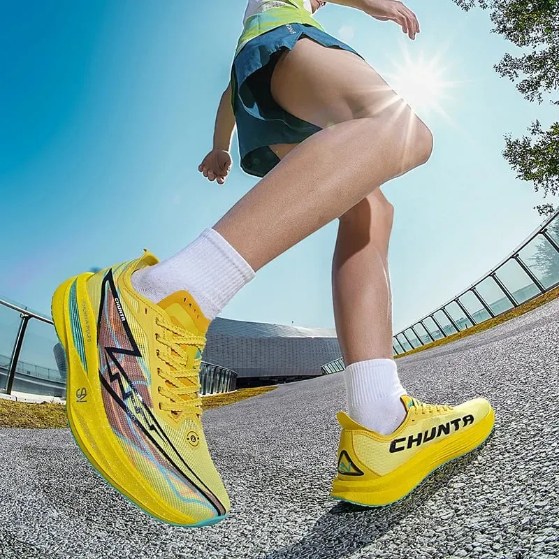 Men Running Shoes Carbon Board Speciality Marathon Sports Breathable Lightweight Women's Comfortable Nonskid Chunta Sneakers — image 5