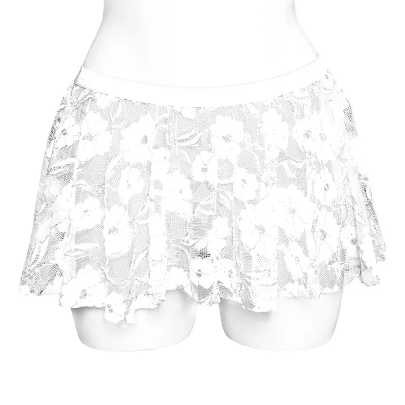 Men Solid Lace Skirt Mesh See Through For Lingerie Low For Rise Pleated Skirts See Through Bodycon Bottom For Party Evening — image 10