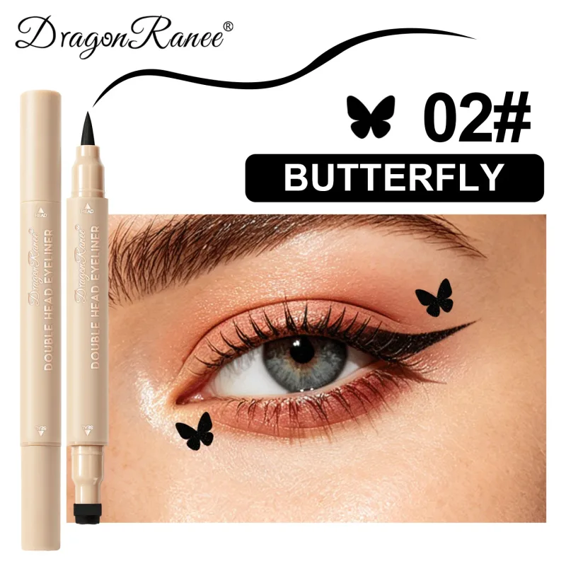 Eyeliner 2 w 1 z podwójną końcówką szybkoschnący wodoodporny i odporny na pot niełatwy do rozmazania kolorowy eyeliner do makijażu oczu