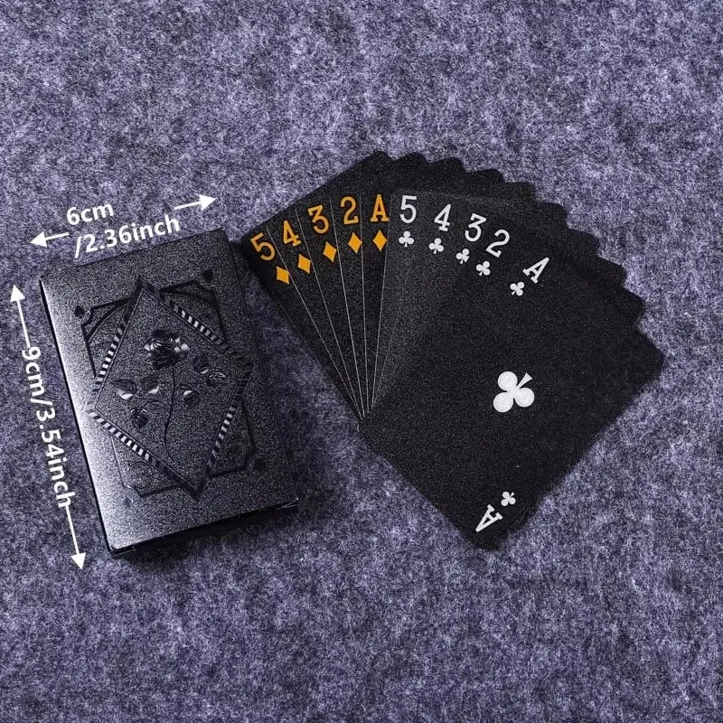 Color Black Gold Silvery Playing Card Game Card Group Waterproof Poker Suit Magic Dmagic Package Board Game Gift Collection — image 6