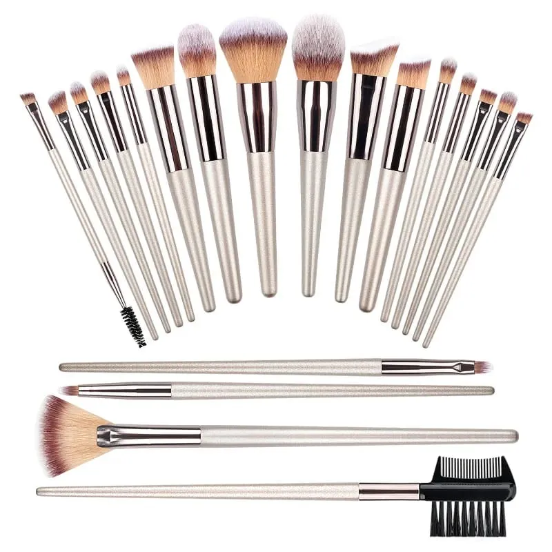 4/10/14/20PCS Champagne Gold Makeup Brush Set Foundation Powder Eyeshadow Blush Eyebrow Lip Brushes — image 5