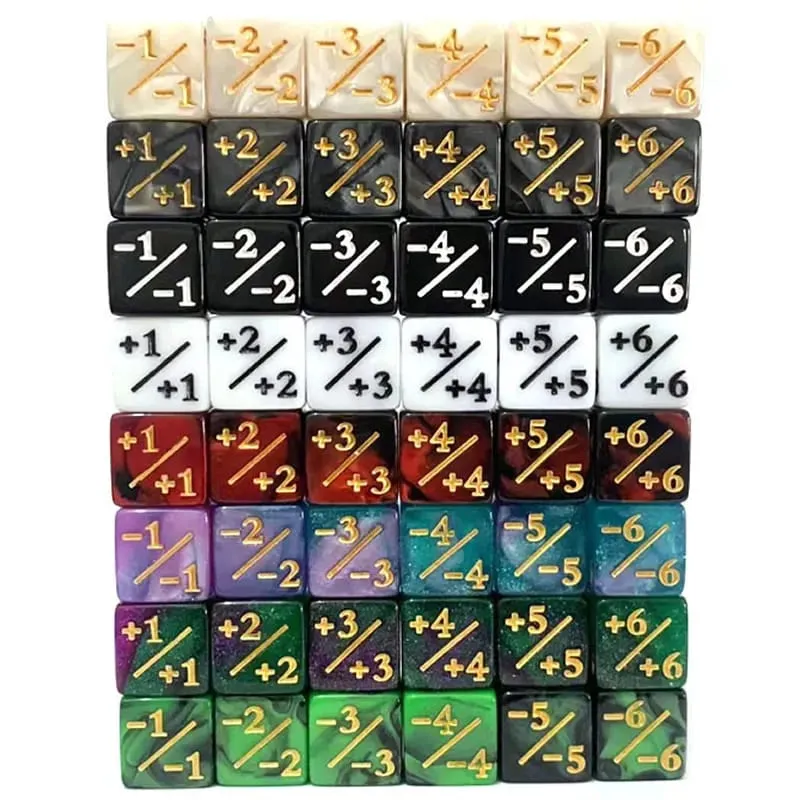 10Pcs 16mm 6 Side Dice Counters +1/-1 Dice Kids Toy Counting Dices For Magic The Gathering Token Loyalty Card Game Accessories — image 6