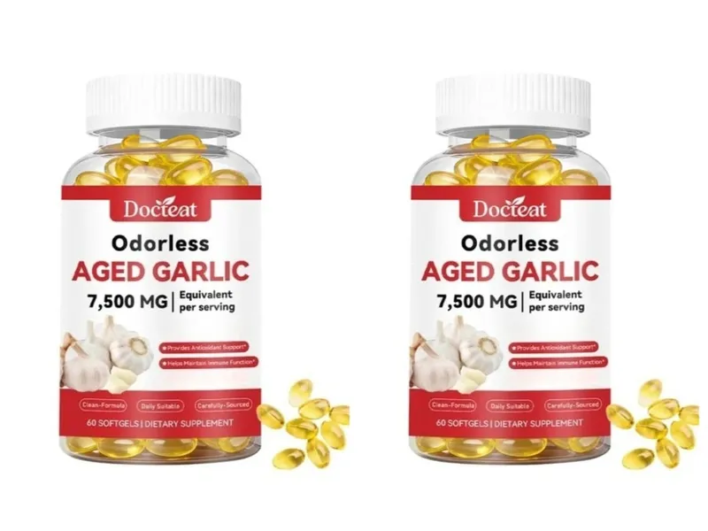 Odorless Aged Garlic Extract 7500mg 60 Softgels Ajo Envejecido Supplement Antioxidant & Immune Support Daily Garlic Softgels