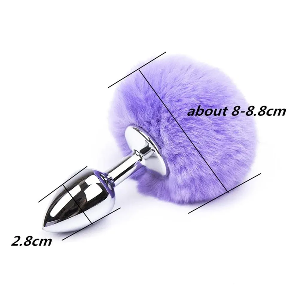 Metal Plush Rabbit Tail Anal Plugs Prostate Massager Butt Plug Rabbit Ear BDSM Cosplay Erotic Sex Toys for Women Adults Sex Game — image 5