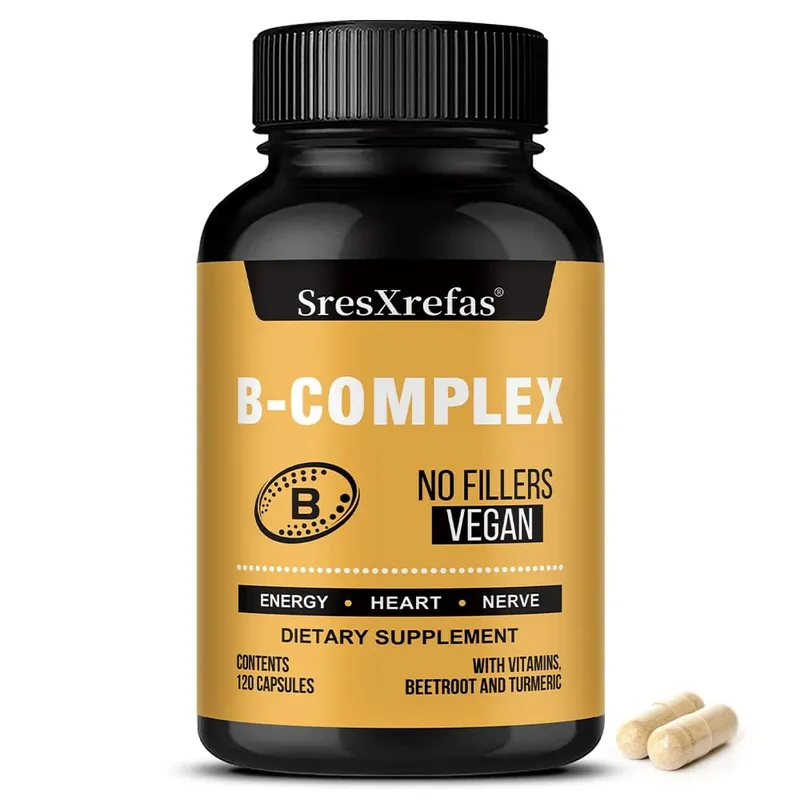B Vitamin Supplements - with B12 for Mood Brain Nervous System Energy Metabolism Relieve Fatigue Heart Health
