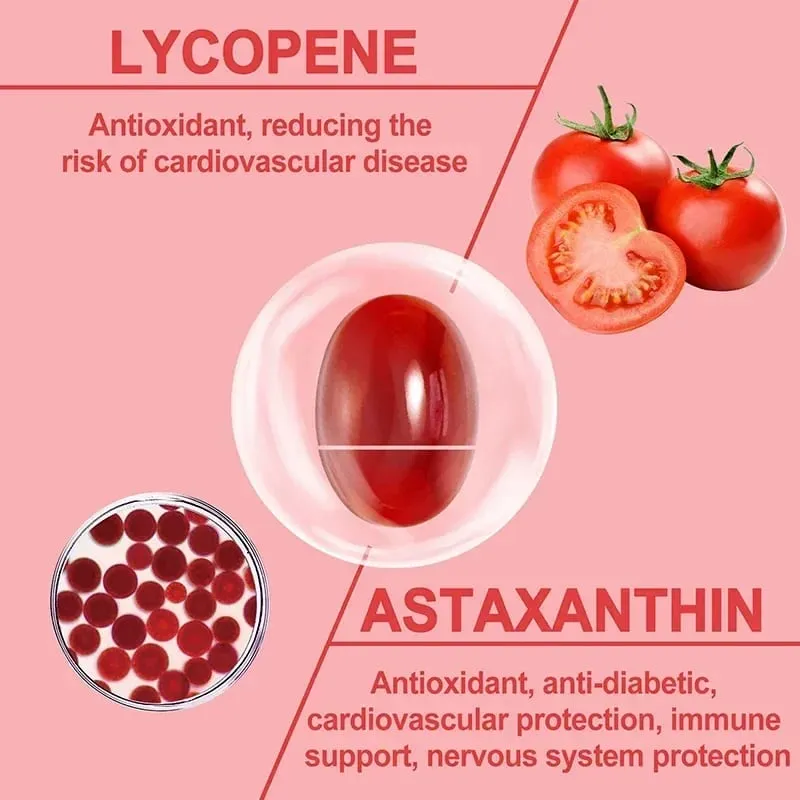 Astaxanthin + Lycopene Capsules - Antioxidant Supports Heart Vision and Prostate Health Improves Immunity — image 6