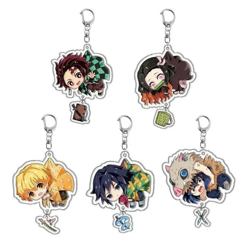 Hot Demon Slayer Tanjiro Kamado Acrylic Keychain Anime Peripherals Cute Cartoons Fashion Jewelry Backpack Pendant Christmas Gift — image 6