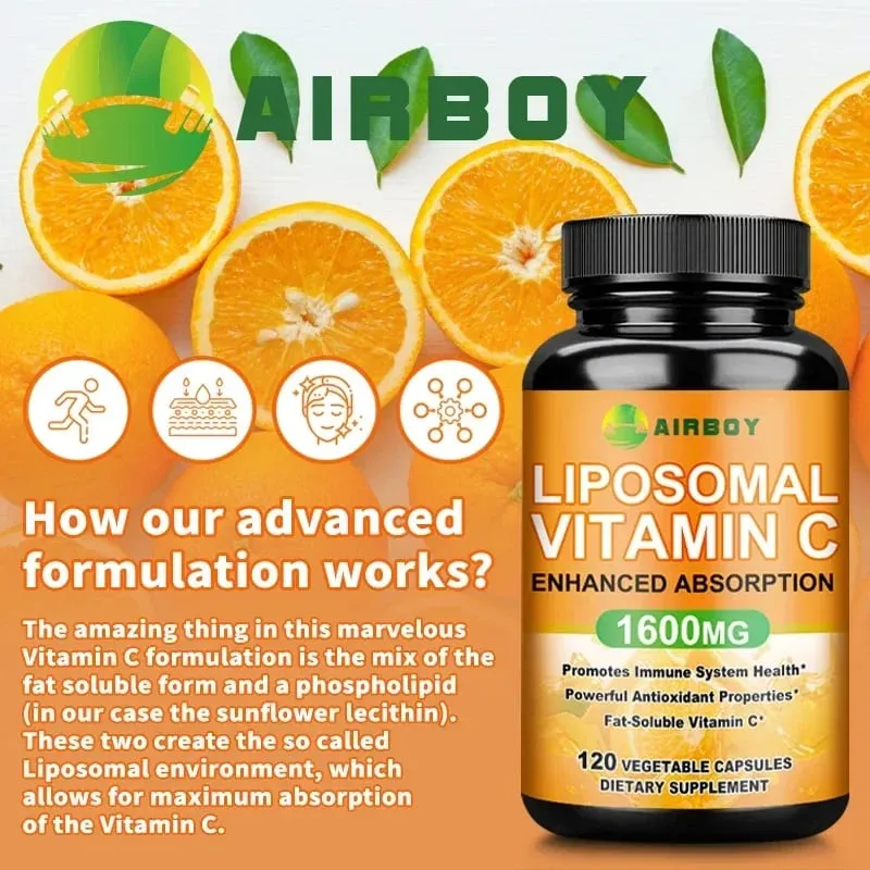 Vitamina C liposomiale - Il supporto immunitario promuove la produzione di collagene e promuove la dissoluzione dei grassi antiossidante — image 5