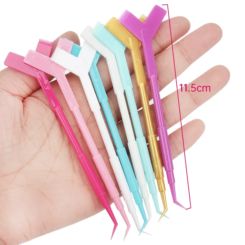 10 ks opakovaně použitelných plastových tyčinek na řasy prodlužování řas Tvar Y Hřeben Lifting Lash Lifting Curler Aplikátor štětce na make-up — image 4