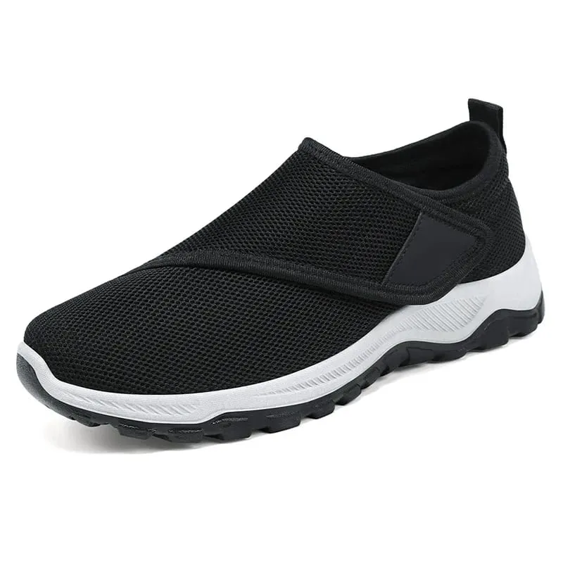 Men's Casual Sneakers Soft Comfortable Male Shoes Hook-loop Adjustable Wide Feet Walking Women Outdoor Anti-slip Sport Shoes