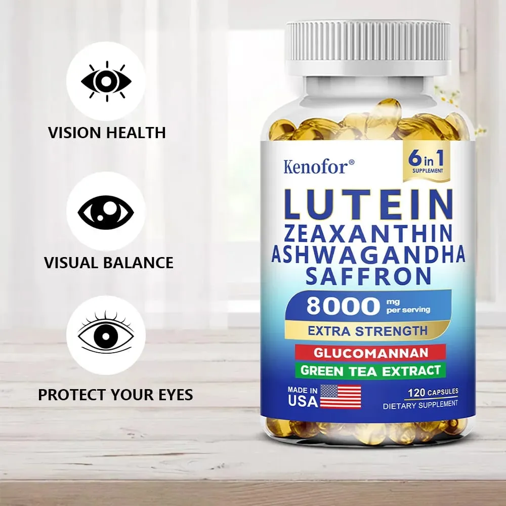 Lutein & Zeaxanthin Supplement 8000 Mg Eye Vitamins with Saffron for Adults Eye Health Supplement To Support Vision and Eyes — image 2