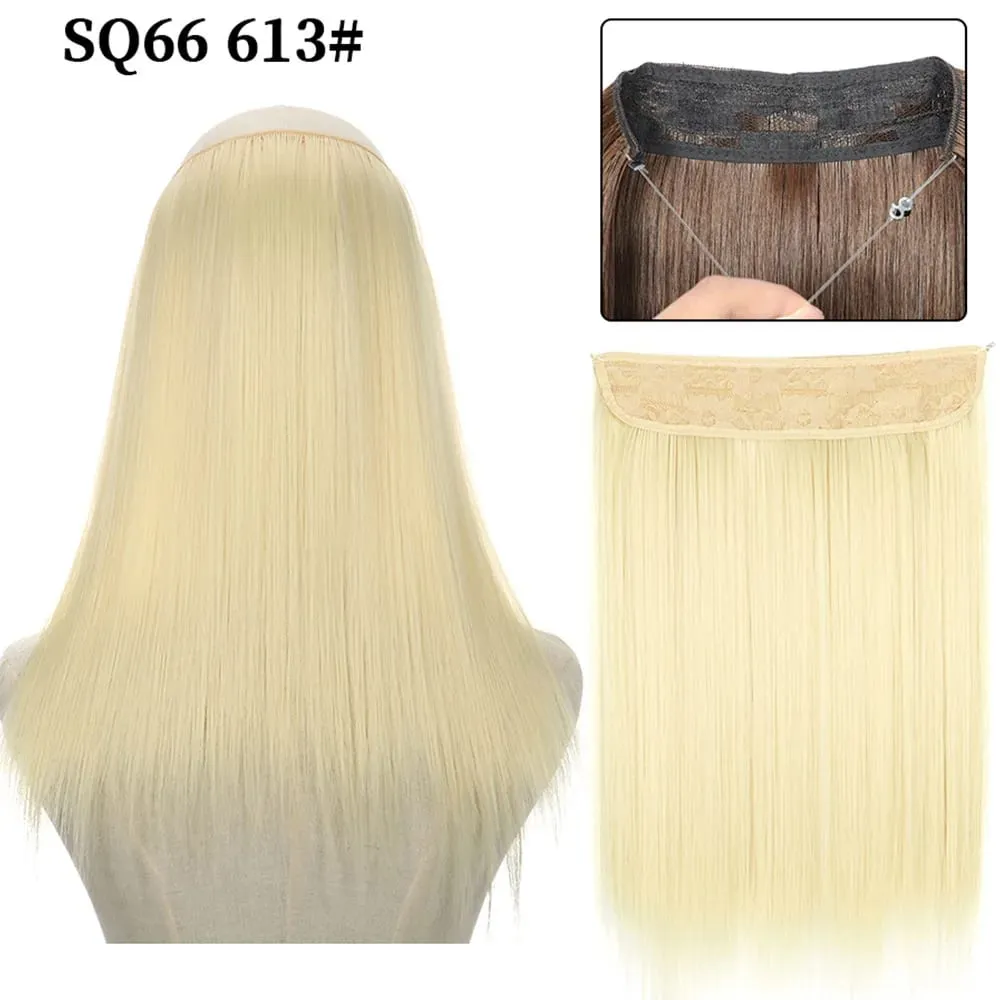 16/22inch Invisible Wire Hair Extensions Headband Adjustable Size Natural Long Straight Hairpiece Synthetic Hair Piece for Women — image 13
