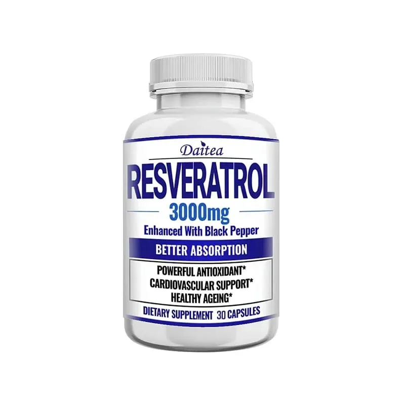 Resveratrol Supplement Capsules - Anti-Aging Cardiovascular & Joint Support Skin Health