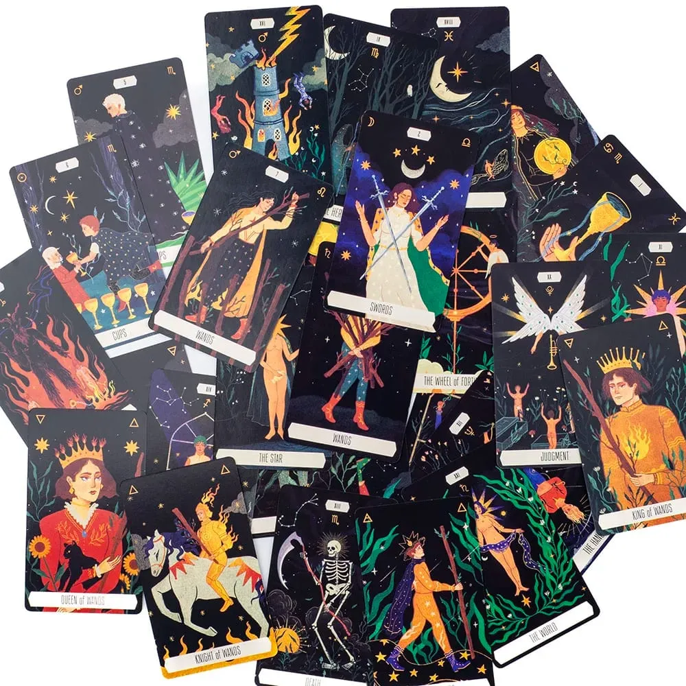 10.3x6cm Zodiac Tarot Cards for Fortune Telling And Divination Party Game Board Game Pack of 52 Unique Star Sign Cards