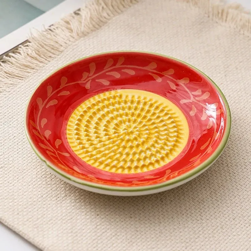 Colorful Simple Ceramic Ginger Grater Tool Hand Grinder Garlic Masher Portable Porcelain Carrot Ginger Grinding Kitchen Tools — image 14