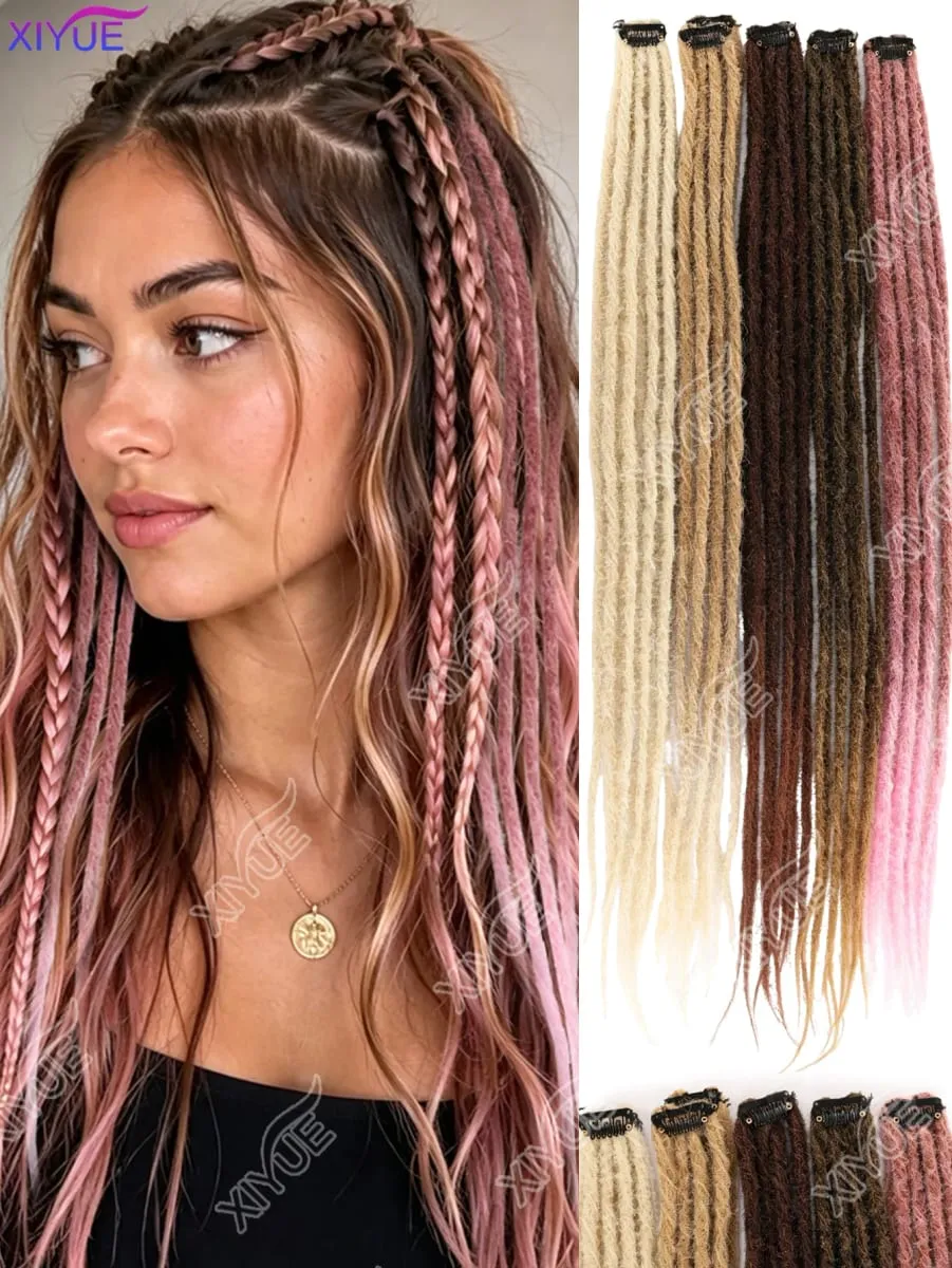 Synthetic BB Clip Dreadlock Hair Extensions Dreadlock Extensions Hip-hop Ombre Hair Extensions African Tribe Style — image 2