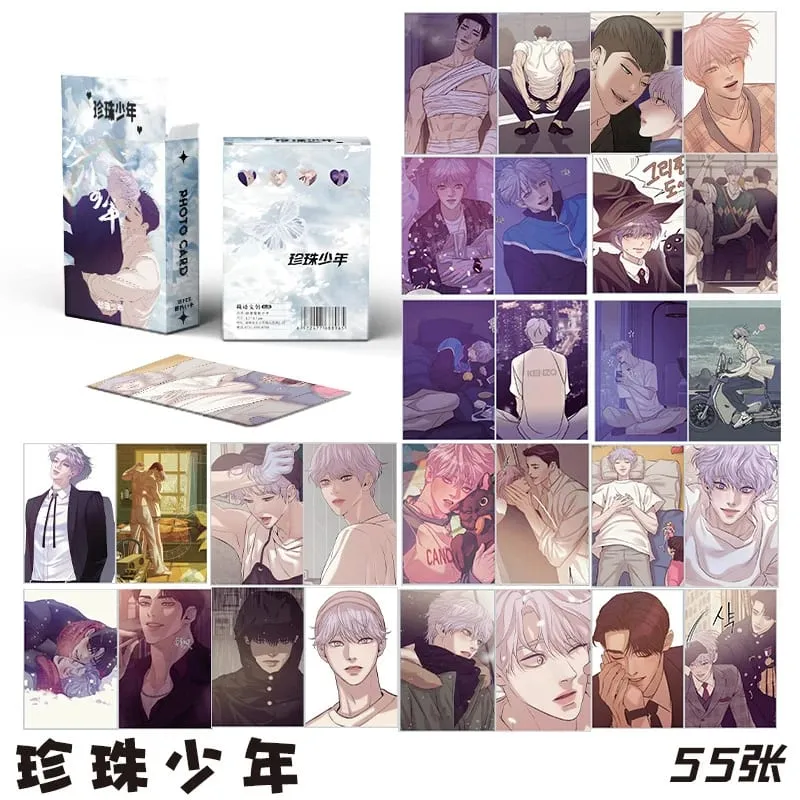 Pearl Boy Photo Card Boxed55Zhang 57x86mm Korean slow-speed peripheral laserLOMOCard Anime Postcard — image 1