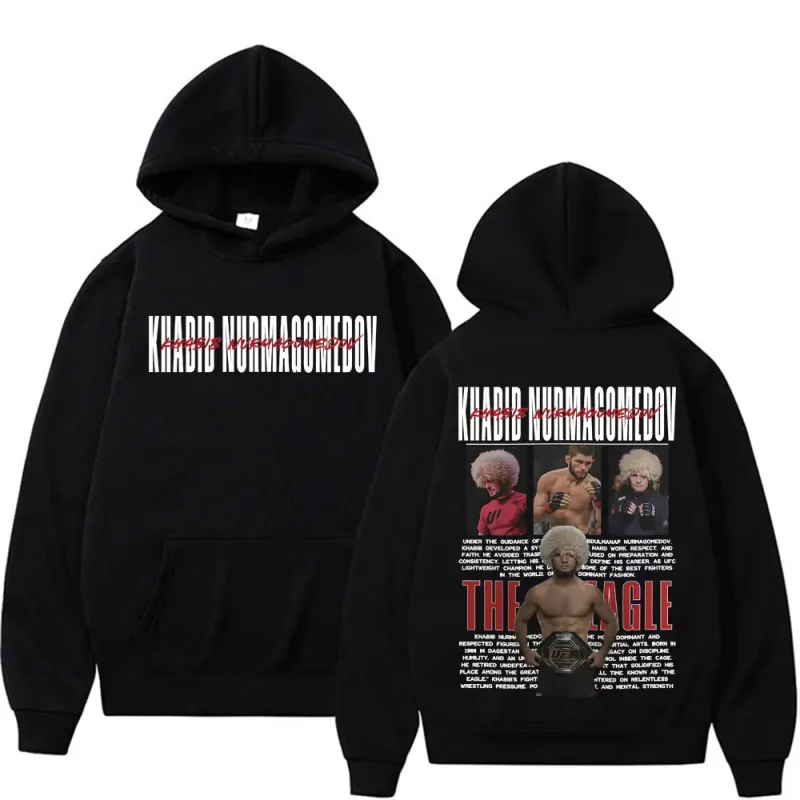 Khabib Nurmagomedov THE EAGLE Merch Sweatshirt Men's Clothing Harajuku Classic Oversized Hoodies Fleece High Quality Cozy Hoodie — image 1