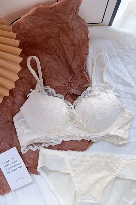 Cute Red Bra and Panty Set Women Comfortable No Wire Push Up Lingerie Sexy Bridal Wedding Lingerie Set Girls Birthday Present — image 8