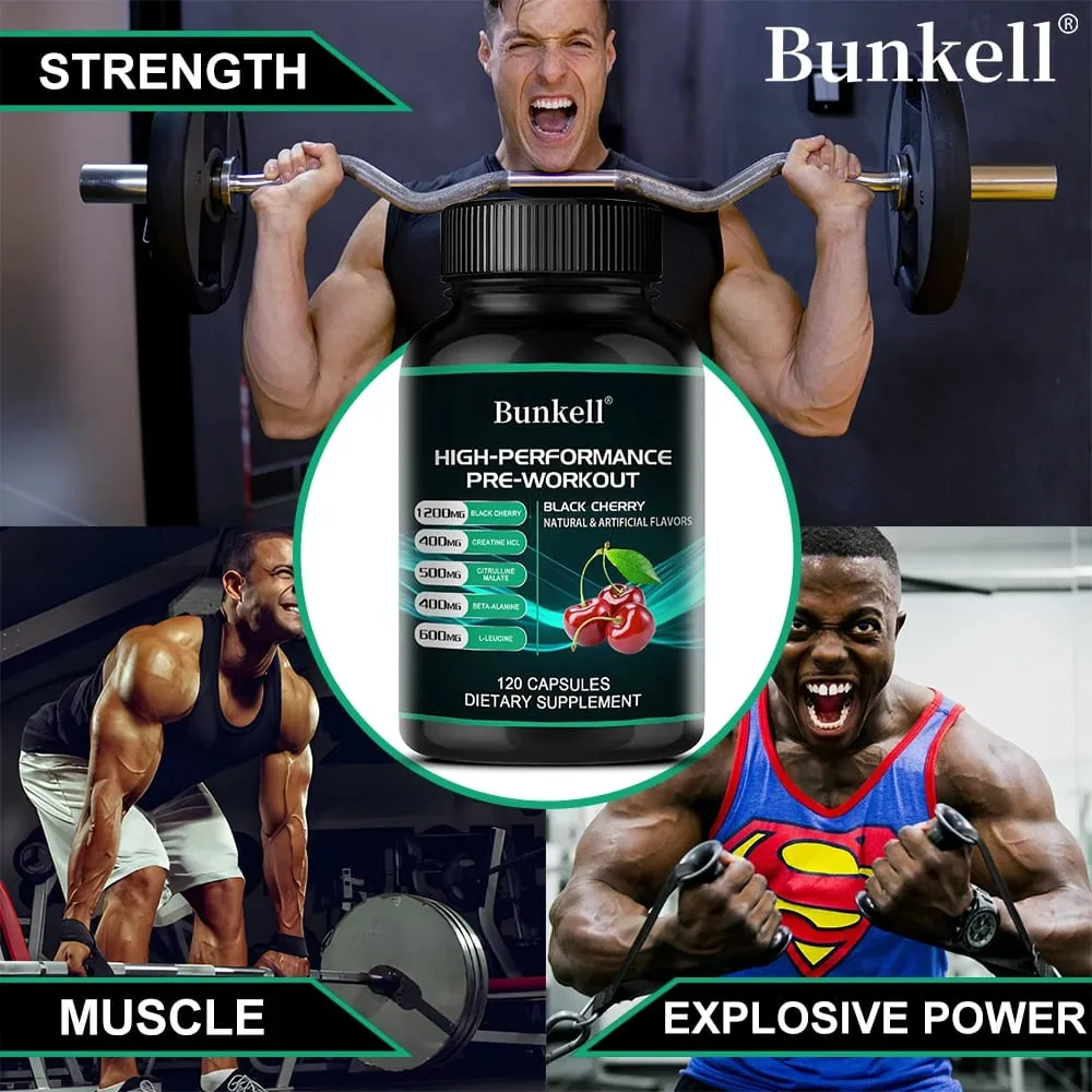 Bunkell Integratore Pre-Allenamento - Aminoacidi Creatina HCI Citrullina Malato Beta-Alanina Per Migliorare le Prestazioni Atletiche