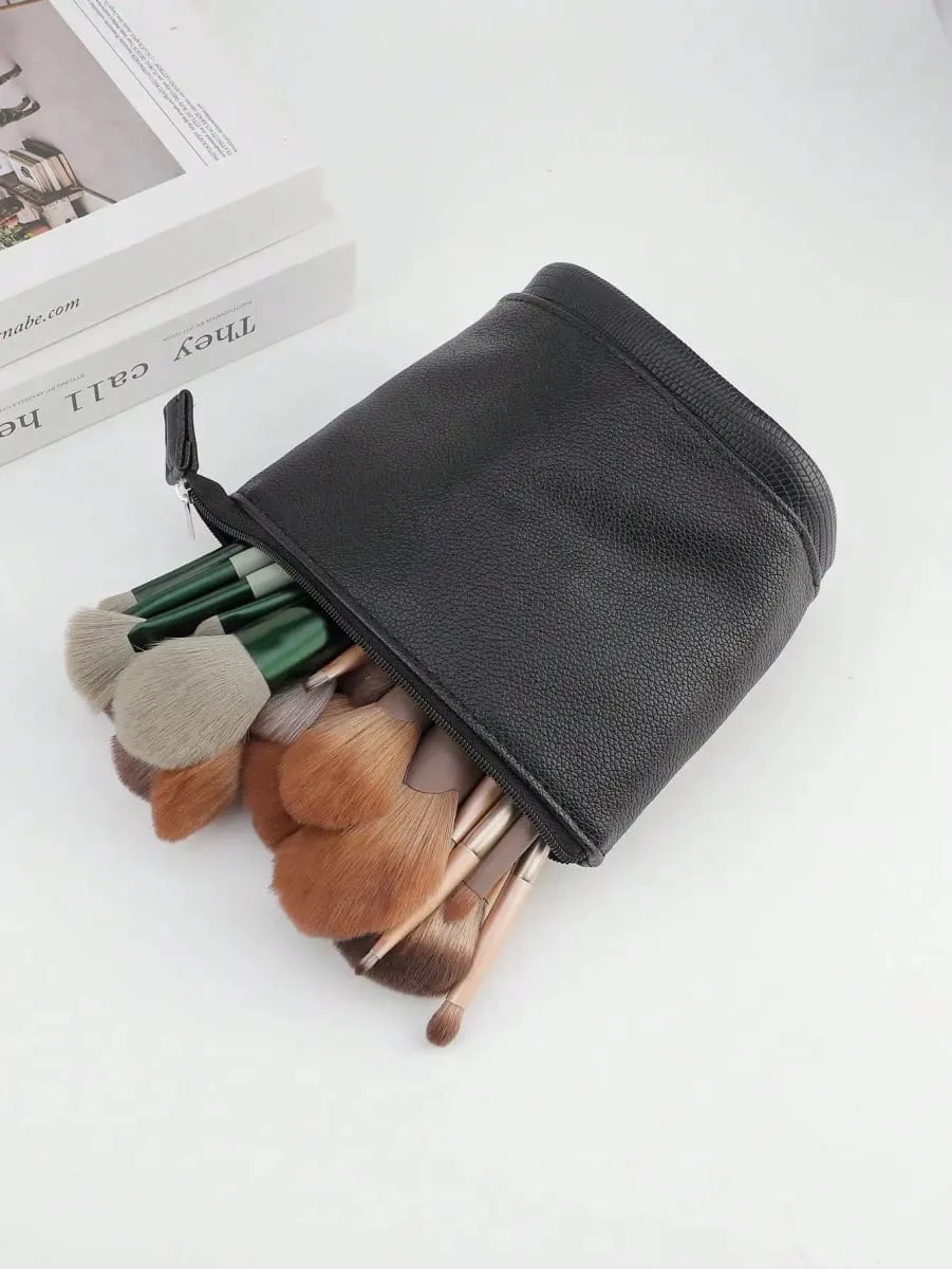 Large Capacity Foldable Standing Makeup Brush Bag Professional Tool Storage Pouch For 100 Brushes Portable Cosmetic Bag — image 6