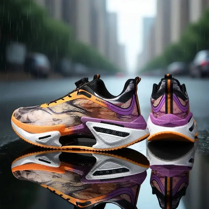 Elastic Speed Running Shoes for Men Carbon Plate Push Rotating Buckle Sports Shoes for Women Professional Shock-Absorbing