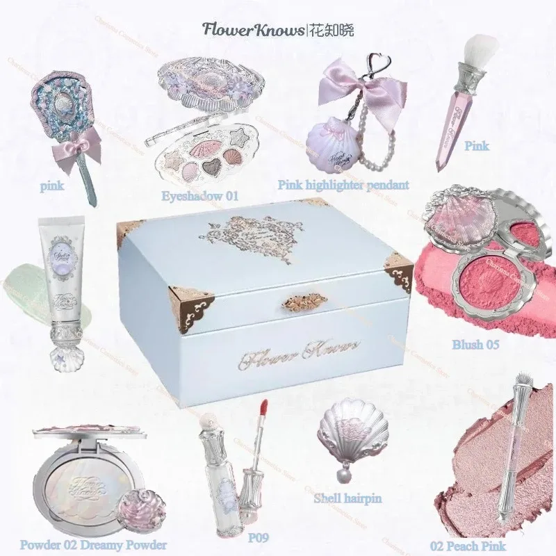 Flower Knows Shells Pearl Eyeshadow Essence Lèvres Miel Blush Joue Maquillage Avant 11 pièces ensemble