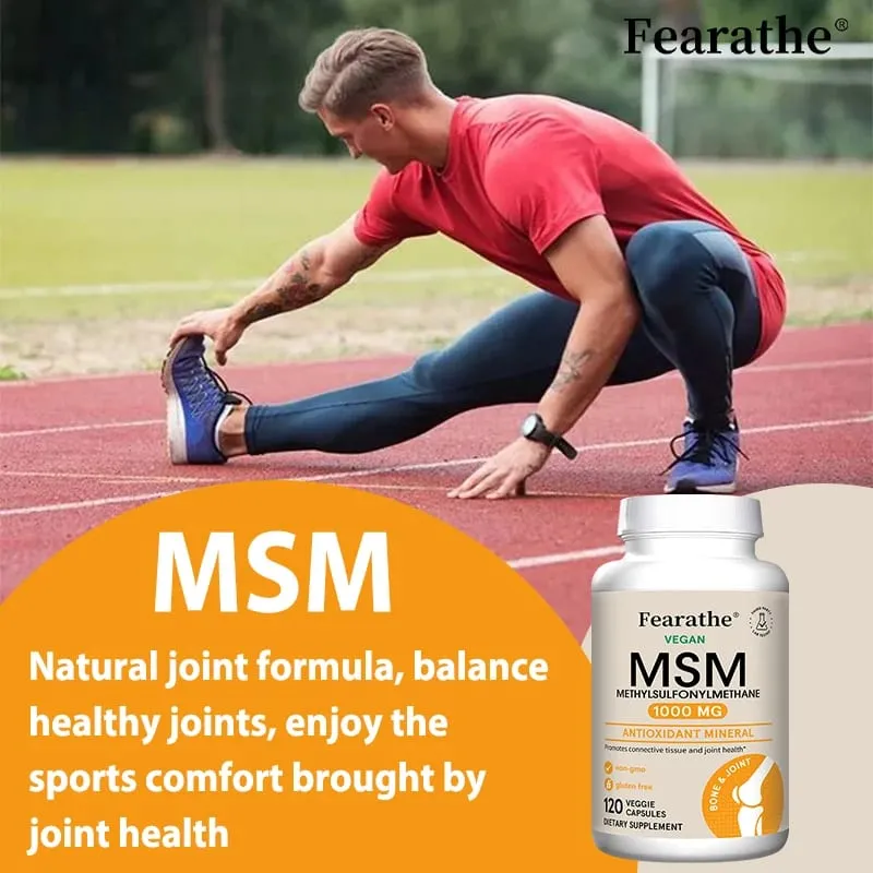 MSM 1000 Mg - 120 Veggie Capsules - Methylsulfonylmethane - Dietary Supplement Antioxidant Supports & Strengthens Joints — image 3