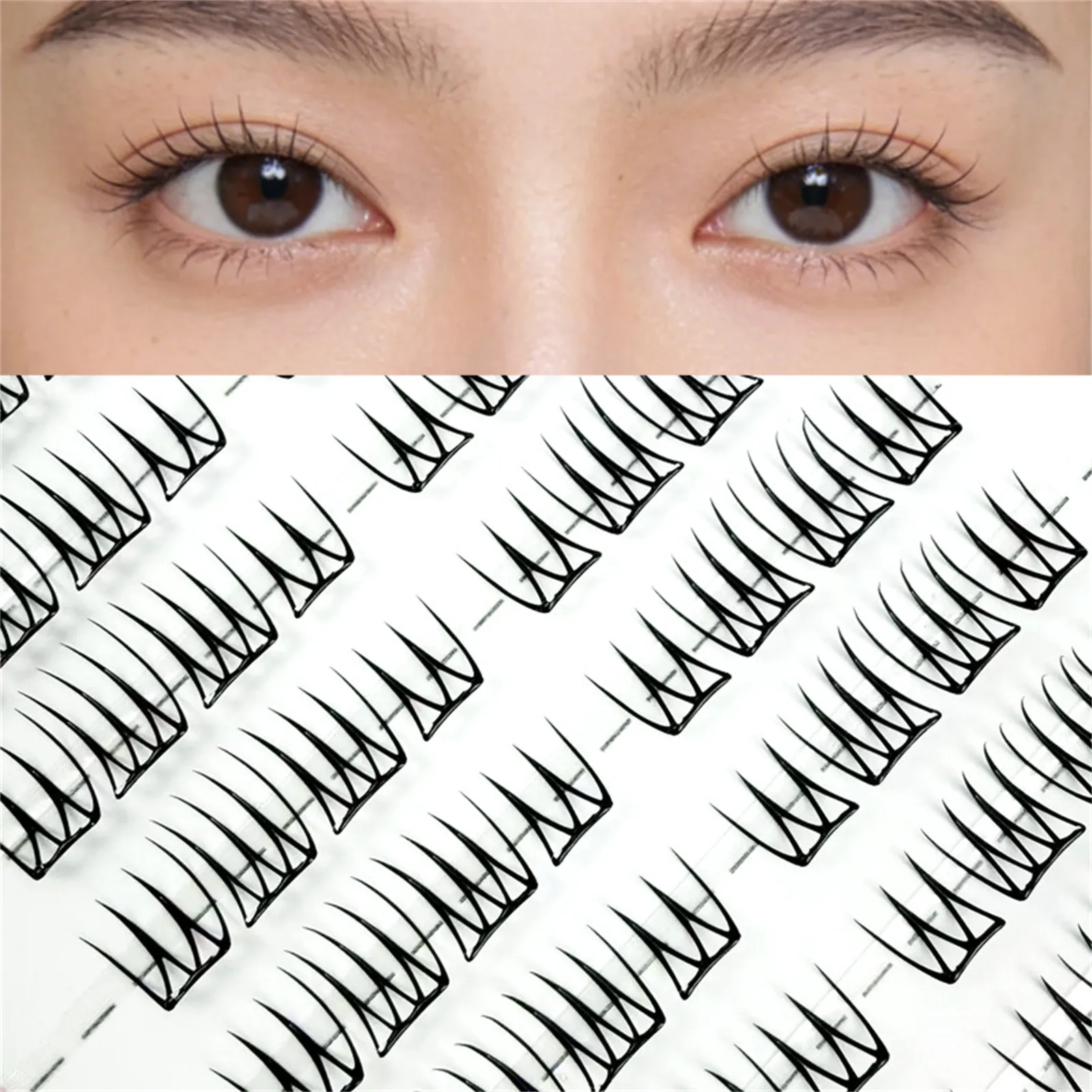 Women's Group 3.0 False Eyelashes Korean Natural Style Small Thin Fiber Lashes No Glue Needed C Curl Daily Eye Makeup Essentials — image 3