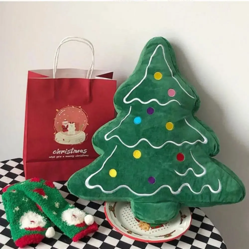 Malambot na Christmas Tree Sofa Cushion Kumportable sa Balat na Palamuti sa Araw ng Pasko Dekorasyon na Pillow Mga Ornament na Hugis 3D — image 5