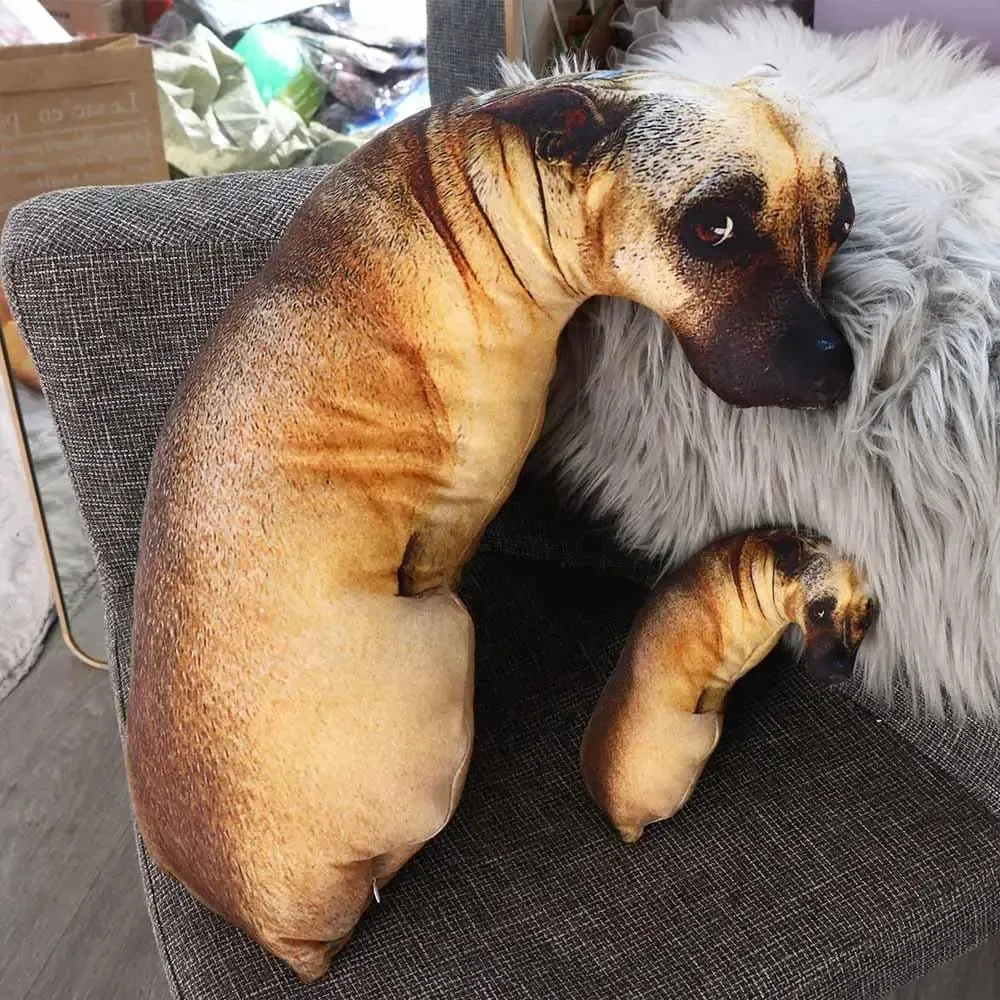 Mignon 3D réaliste Animal jeter oreiller doux créatif chien oreiller coussin maison — image 4