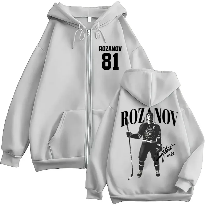 Heated Rivalry Ilya Rozanov 81 Zip Up Hoodies Men Women Vintage Fashion Cardigan Sweatshirt Loose Fleece Casual Coats Streetwear — image 8