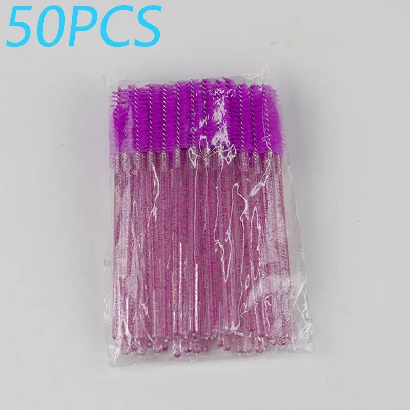 50pcs Crystal Rod Disposable Eyelash Brushes Eyelash Comb Eyebrow Comb Eyelash Curl Spiral Multi purpose Portable Makeup Brush — image 16