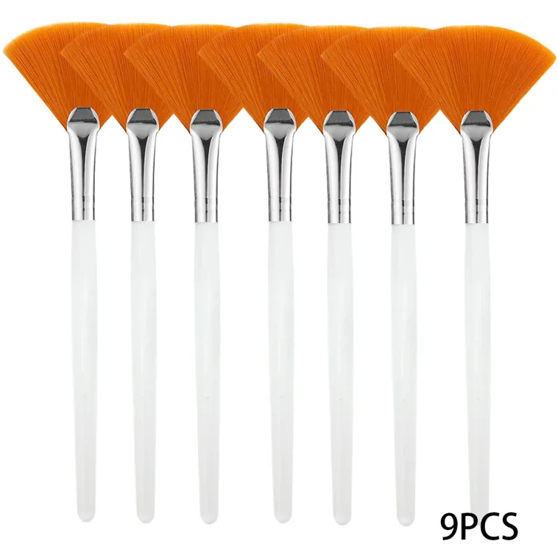 3/9 Pieces Facial Fan Mask Brushes Soft Mask Brush Applicator Esthetician Facial Mask Brushes For Women Girls Cosmetic Tools — image 16