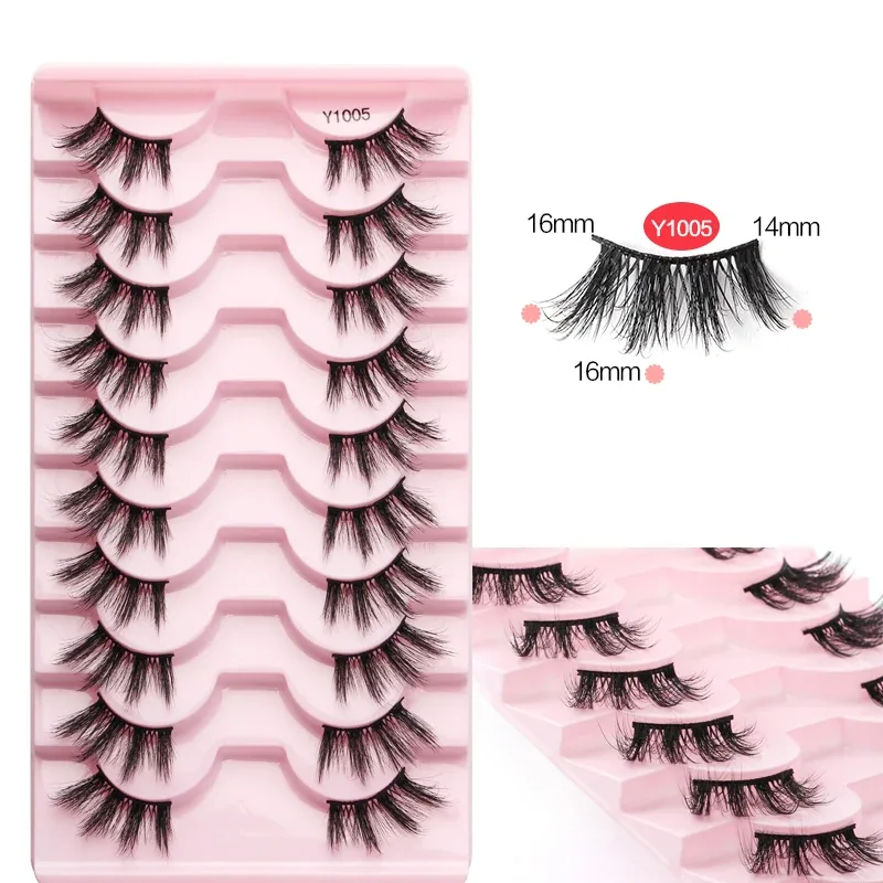 Bulu Mata Separuh Mata Bulu Mata Kucing 3/5/10 Pasang Bulu Mata Palsu Gebu Lembut Kelihatan Semulajadi Clear Band 3D Mink Bulu Mata Mekap Sambungan — image 18