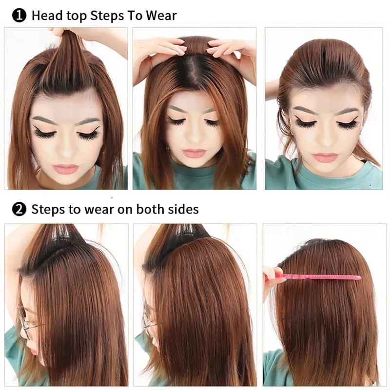 Wig synthetic pad piraso ng buhok 20cm 30cm dalawang card one-piece pad hair root pagtaas dami ng hair extension