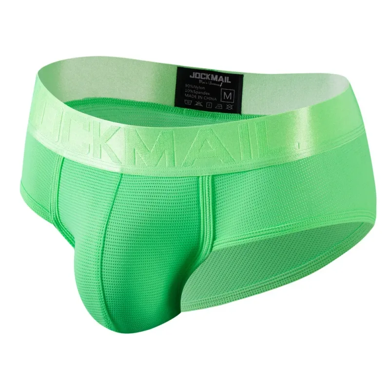 Jockmail Mens Underwear Briefs Mesh Breathable Sports Fitness Shorts Solid Color Sexy Low-rise Lingeries for Extreme Panties — image 11