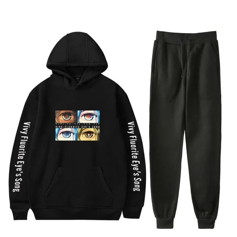 Harajuku Comfortable Vivy Fluorite Eye's Song Print Sweatshirt Sweatpants Hoodies+ Trousers Suit Boys/Girls 2 Piece Set Clothes — image 8