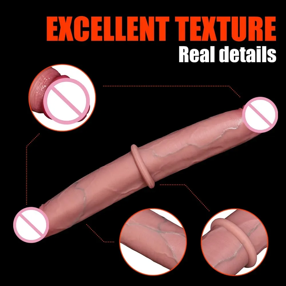 Double Ended Dildo Realistic Double Sided Big Long Thick Dildos with Veins Vaginal Anal Huge Adult Penis Sex Toys for Lesbian — image 4